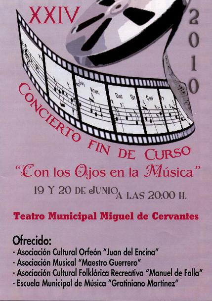 Programa de mano, "Con los ojos en la Música", espectáculo creado por Antonio Domingo.